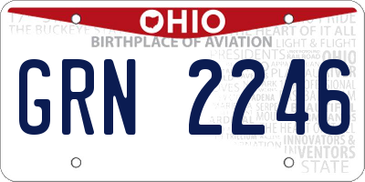 OH license plate GRN2246