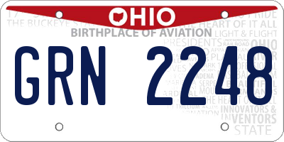 OH license plate GRN2248