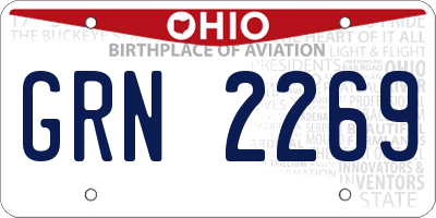 OH license plate GRN2269