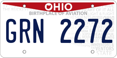 OH license plate GRN2272