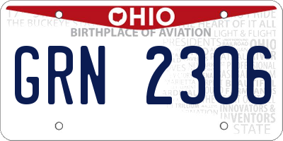 OH license plate GRN2306