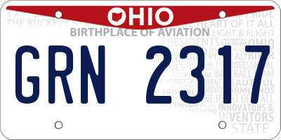 OH license plate GRN2317