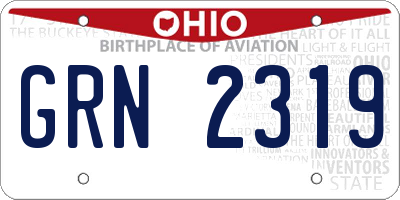 OH license plate GRN2319