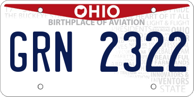 OH license plate GRN2322