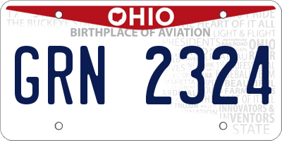 OH license plate GRN2324
