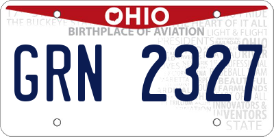 OH license plate GRN2327
