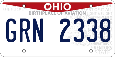 OH license plate GRN2338