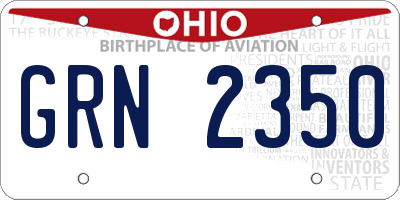 OH license plate GRN2350