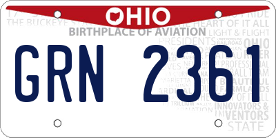 OH license plate GRN2361