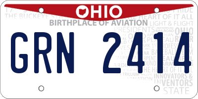 OH license plate GRN2414