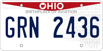 OH license plate GRN2436