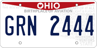 OH license plate GRN2444