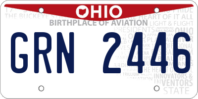 OH license plate GRN2446