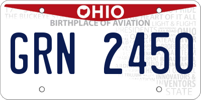 OH license plate GRN2450