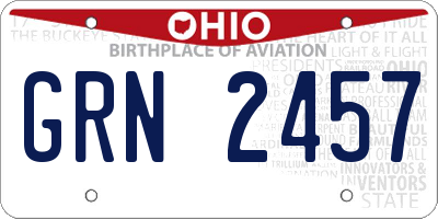 OH license plate GRN2457