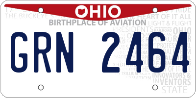 OH license plate GRN2464