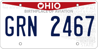 OH license plate GRN2467