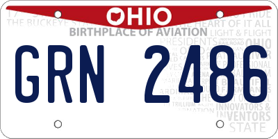 OH license plate GRN2486