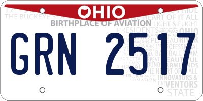 OH license plate GRN2517