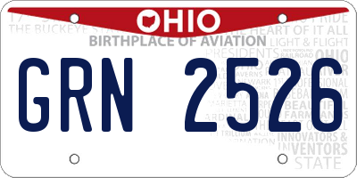 OH license plate GRN2526