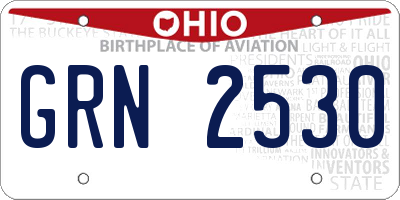 OH license plate GRN2530