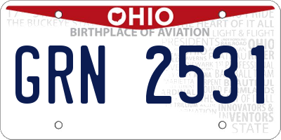 OH license plate GRN2531