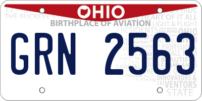 OH license plate GRN2563
