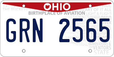 OH license plate GRN2565