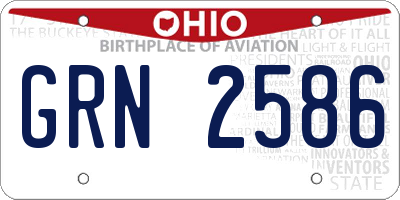 OH license plate GRN2586
