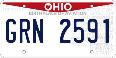 OH license plate GRN2591