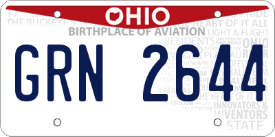 OH license plate GRN2644
