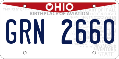OH license plate GRN2660