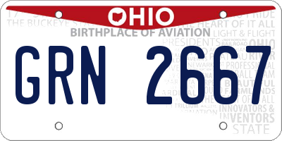 OH license plate GRN2667