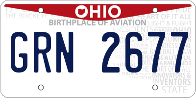 OH license plate GRN2677