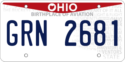 OH license plate GRN2681