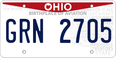 OH license plate GRN2705