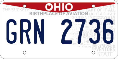 OH license plate GRN2736