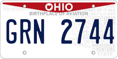OH license plate GRN2744