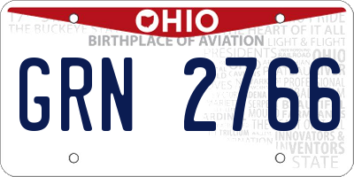 OH license plate GRN2766