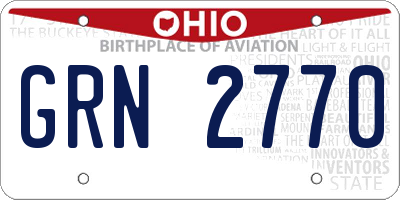 OH license plate GRN2770