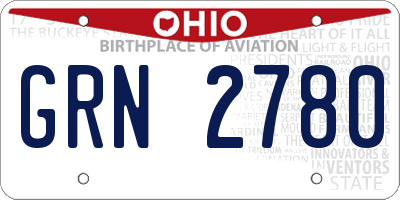 OH license plate GRN2780
