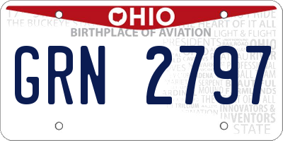 OH license plate GRN2797