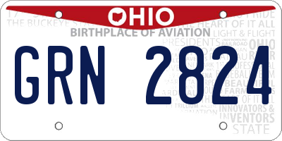 OH license plate GRN2824