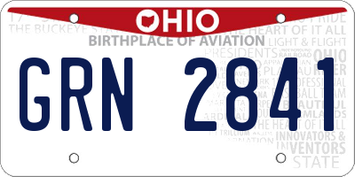 OH license plate GRN2841