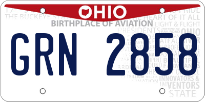 OH license plate GRN2858