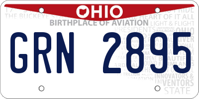 OH license plate GRN2895