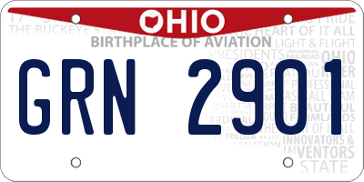 OH license plate GRN2901