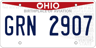 OH license plate GRN2907