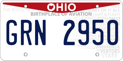 OH license plate GRN2950