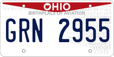OH license plate GRN2955